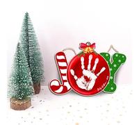 DIY Wooden Joy Baby's First Christmas Handprint Hanging Sign Decor, My 1st Christmas Handprint Art Craft Decor Keepsake from Kid Newborn, Wood Joy Letter Sign Holiday Xmas Craft Gift, School Activity