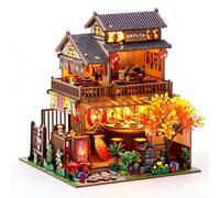 DIY Wooden Miniature House Kit, Japanese Sushi House | LED Lights