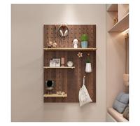 DIY Wooden Pegboard Wall Organizer Kit - Versatile Mountable Display Panels for Home, Office, Kitchen, Garage, Craft Room - 60x80cm Brown Combination Set