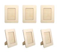 DIY Wooden Picture Frame, 6 Pack Square Photo Frames for Wall Decor, Handmade Craft Set, Mosaic Frame for Kids, Paintable & Decoratable, 8x6 inch, Ideal for Multiple Pictures (Natural Wood 6 Pcs)