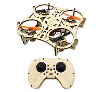 DIY Wooden Quadcopter with LED Lights, Easy Control Beginners | Wooden DIY Kit with Bright LEDs, One-Button Takeoff and 3 Speed Modes