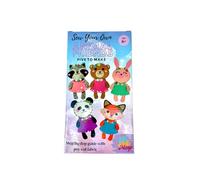 DIY Woodland Animals Felt Sewing Kit for Kids, Educational Craft Set with Bunny, Panda, Fox, Bear, Raccoon Characters, ,Scissors, Thread, Plastic Safety Needles, 5 Wild Animals, 6,7,8,9 Year Old Kids.