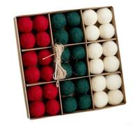 DIY wool felt balls designed for holiday decoration, made from wool felt and foam, comes with hemp rope, perfect for Christmas tree, parties, and seasonal use (F)