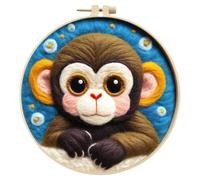 DIY Wool Felt Needle Felting Painting Kit Animal Series 20cm