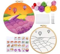Diy Wool Felting Painting Needle Felting Starter Kit Wool Painting Picture Material Package for Diy Home Decoration