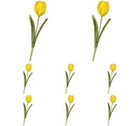 DIY Yellow Tulip Pipe Cleaner Flower Kit, 8-Flower Hand-Made Knitting Bouquet Craft Material Set with Video Tutorial, Faux Petal Design, for Creative Gifts on Mother's Day, Birthdays, Anniversaries