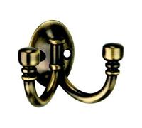 diy4u 2 x W style Antique Brass Twin Robe Hook with screws