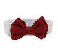 Diyafas 2 x Pet Cat Small Dog Necktie Adjustable Cotton Collar Red Bow Tie Formal Bowknot for Puppy Kitten