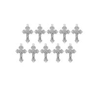 diyalo Catholic Four Way Cross/Celtic Crucifix/Orthodox Baptismal Cross/Holy Trinity Crucifix Cross Pendant Charms for DIY Rosary Chaplet Jewelry Making Parts, M, Metal, No Gemstone