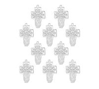diyalo Catholic Four Way Cross/Celtic Crucifix/Orthodox Baptismal Cross/Holy Trinity Crucifix Cross Pendant Charms for DIY Rosary Chaplet Jewelry Making Parts, M, Metal, No Gemstone