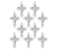diyalo Catholic Four Way Cross/Celtic Crucifix/Orthodox Baptismal Cross/Holy Trinity Crucifix Cross Pendant Charms for DIY Rosary Chaplet Jewelry Making Parts, M, Metal, No Gemstone
