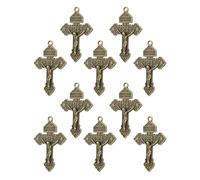 diyalo Catholic Four Way Cross/Celtic Crucifix/Orthodox Baptismal Cross/Holy Trinity Crucifix Cross Pendant Charms for DIY Rosary Chaplet Jewelry Making Parts, M, Metal, No Gemstone