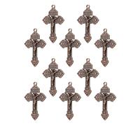 diyalo Catholic Four Way Cross/Celtic Crucifix/Orthodox Baptismal Cross/Holy Trinity Crucifix Cross Pendant Charms for DIY Rosary Chaplet Jewelry Making Parts, M, Metal, No Gemstone