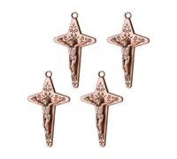 diyalo Catholic Four Way Cross/Celtic Crucifix/Orthodox Baptismal Cross/Holy Trinity Crucifix Cross Pendant Charms for DIY Rosary Chaplet Jewelry Making Parts, M, Metal, No Gemstone
