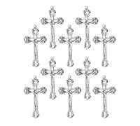 diyalo Catholic Four Way Cross/Celtic Crucifix/Orthodox Baptismal Cross/Holy Trinity Crucifix Cross Pendant Charms for DIY Rosary Chaplet Jewelry Making Parts, M, Metal, No Gemstone