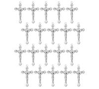 diyalo Catholic Four Way Cross/Celtic Crucifix/Orthodox Baptismal Cross/Holy Trinity Crucifix Cross Pendant Charms for DIY Rosary Chaplet Jewelry Making Parts, M, Metal, No Gemstone