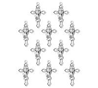 diyalo Catholic Four Way Cross/Celtic Crucifix/Orthodox Baptismal Cross/Holy Trinity Crucifix Cross Pendant Charms for DIY Rosary Chaplet Jewelry Making Parts, M, Metal, No Gemstone