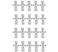 diyalo Catholic Four Way Cross/Celtic Crucifix/Orthodox Baptismal Cross/Holy Trinity Crucifix Cross Pendant Charms for DIY Rosary Chaplet Jewelry Making Parts, M, Metal, No Gemstone