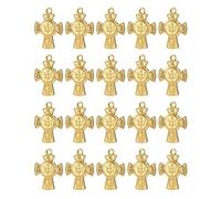 diyalo Catholic Four Way Cross/Celtic Crucifix/Orthodox Baptismal Cross/Holy Trinity Crucifix Cross Pendant Charms for DIY Rosary Chaplet Jewelry Making Parts, M, Metal, No Gemstone