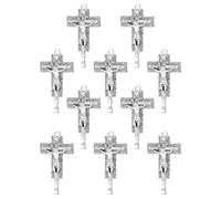 diyalo Catholic Four Way Cross/Celtic Crucifix/Orthodox Baptismal Cross/Holy Trinity Crucifix Cross Pendant Charms for DIY Rosary Chaplet Jewelry Making Parts, M, Metal, No Gemstone