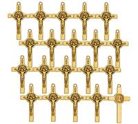 diyalo Miraculous Medal/St. Benedict/Crucifix Cross Charms Pendant for DIY Rosary Necklace Jewelry Making Prayer Beads Part, Metal, No Gemstone