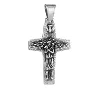 diyalo Stainless Steel Saint Jude/Santa Muerte Holy Death Grim Reaper/Lord's Prayer Bible Cross/The Good Shepherd Pope Francis Papal Cross/INRI Crucifixion Pendant, Metal, No Gemstone