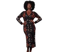 D'IYANU Aisha Women's African Culture Pattern Cardigan or Dress | Traditional Kente, Natural Mudcloth, 1x