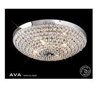 Diyas Ava 4 Light Flush Crystal Ceiling Fitting