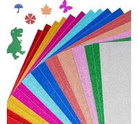 DIYASY 20PCS Glitter Cardstock Paper, A4 Colored Glitter Paper for Crafts Premium Cardstock for Cricut, DIY Crafts Card Making Christmas Birthday Wedding Party Decor
