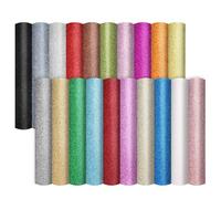 DIYASY 20pcs Glitter Faux Leather Sheets, 8.26 x 11.8 Inch A4 PU Faux Leather Fabric Sheets for DIY Crafts, Jewelry Making, Sewing, Craft Making
