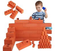 DIYASY 24 PCS Foam Bricks Building Set with Connecting Accessories, Large Developmental Toy for Kids' Indoor and Outdoor Activities