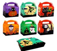 DIYASY 24pcs Halloween Candy Boxes, Treat Sweet Trick or treat Goody Boxes Paper Gift Boxes for Happy Halloween Party Gift Supplies .(15.5 * 9.5 * 10cm)