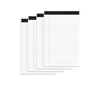 DIYASY 4 Pack A5 Legal Pads, 50 Sheets Ruled Refill Pads, 60gsm Lined Writing Notepads for School Office and Home(5" x 8")