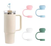 DIYASY 4 PCS Pure Color Straw Covers, 10mm Dust-Proof Stanley Straw Cover Cap Straw Toppers for Stanley Cup