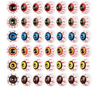 DIYASY 48 Pcs Halloween Fake Eyeballs, 33mm Plastic Half Eyes Balls Decor