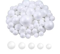 DIYASY 60 Small White Foam Balls Polystyrene Craft Balls Art Decoration Balls for Household School Projects, 5 Sizes
