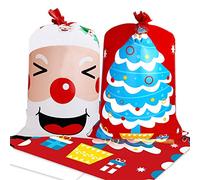 DIYASY Christmas Giant Gift Bags, 2pcs Large Santa Gift Sacks with Tags for Xmas Gift Wrapping