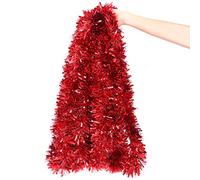 DIYASY Christmas Red Tinsel Garland for Christmas Tree Decorations (20 FEET Long)