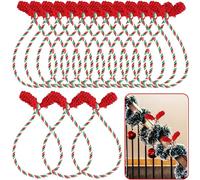 DIYASY Decorative Garland Ties for Stairs, 12 Pcs Red Green White Christmas Twist Ties Banister Wraps Railing Holder Reusable & Flexible Home Decorations, DIYASY-US-DK550S4P1