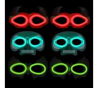 DIYASY Halloween Glow in the Dark Mask, Halloween Costume Mask with Glow Sticks for Kids Costume Party Favor