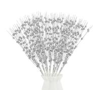 DIYASY Silver Berry Stems for Christmas Tree Ornaments, 16.2 in Picks and Sprays Artificial Branches Xmas Tree Filler Holiday Wreath Garland Decorations Home Décor