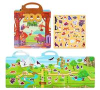 DIYASY Sticker Books for Kids, Reusable Sticker Books Jelly Quiet Book Preschool Learning Activities Busy Book for Toddler 3 4 5 6 Year Birthday Gift Educational Learning Toy (Zoo)