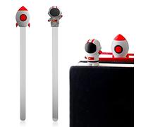 DIYBravo 2 PCS Bookmarks 3D Rocket and Astronaut, Space Theme Long Reading Bookmarks No Falling, Novelty Book Marker for Kids Children Adults Students Readers, Stationery Creative Gift (Space)