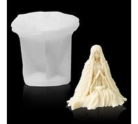DIYBravo 3D Resin Mould Witch Lanni Statue Priestess Candle Silicone Halloween Ornament Mould Epoxy Casting Resin Art Mould for DIY Craft Décor