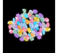 DIYBravo 500 pcs Glow in the Dark Rocks, Mixed Color Fish Tank Rock Garden Decorations Stones, DIY Luminous Resin Pebbles Glow Rocks for Landscaping for Plants Yard Aquarium Garden Sidewalk (500 pcs)