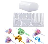 DIYBravo Hair Clip Hair Pin Silicone Resin Mould, One Set for Making 7 Styles Hair Pins Jewelry Mould Set DIY Epoxy Resin Casting Mould for Girl Women Hair Barrettes, Pendant, Keychain (2 Pcs)