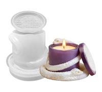 DIYBravo Jar Resin Mold with Lid Coiled Serpent Candlestick Jar Silicone Mold Candy Jewelry Trinket Box Epoxy Resin Casting Mold for DIY Storage Box Candle Holder