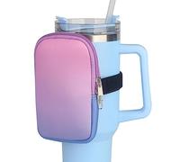 DIYBravo Water Bottle Pouch For Stanley Cup for Cards, Keys, Phone, Gradient Purple Water Bottle Bag for Stanley Tumbler Cup 20-40oz, Mug Pouch Gym Running Accessories with Handle (Gradient Purple)