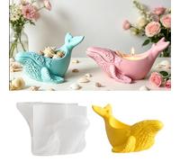 DIYBravo Whale Tealight Mold, Silicone Candle Holder Mold Jewelry Storage UV Epoxy Resin Casting Mold for DIY Crafts Ornament Marine Theme Soaps Making