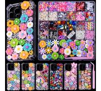DIYCICO 3980 Pcs Junk Case Flower Charms Kit for Phone Case,Slime Craft,Cute Nail Art Charms